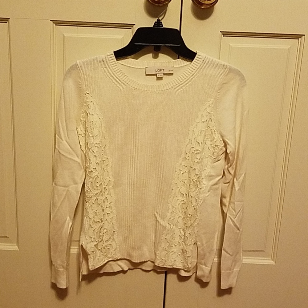 Loft Ivory colored lightweight sweater. NWOT.